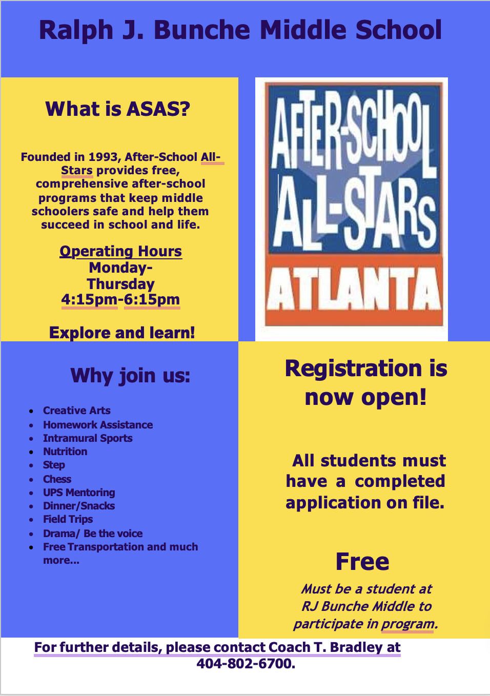 After School AllStars Contact Me Flyer